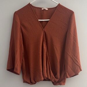 Miami Terracotta V-Neck Blouse